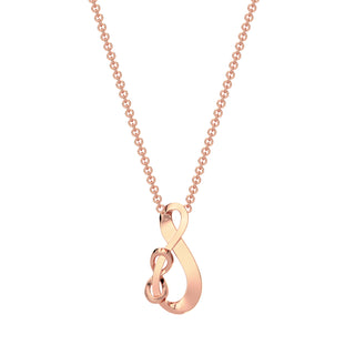 Dual Infinity Diamond Chain Necklace-Rose Gold