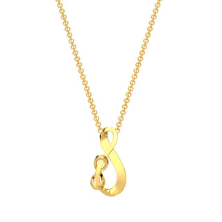 Dual Infinity Diamond Chain Necklace-Yellow Gold