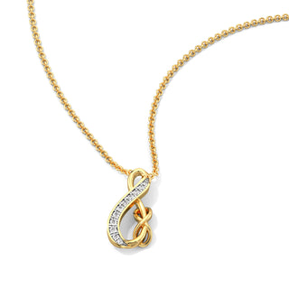 Dual Infinity Diamond Chain Necklace-Yellow Gold