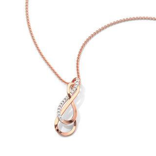 Petite Diamond Chain Necklace-Rose Gold