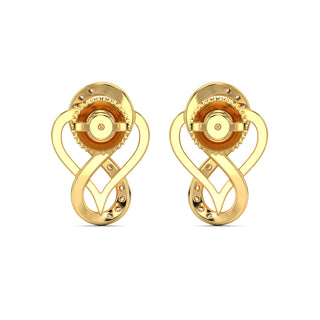 Heart Infinity Diamond Earrings-Yellow Gold