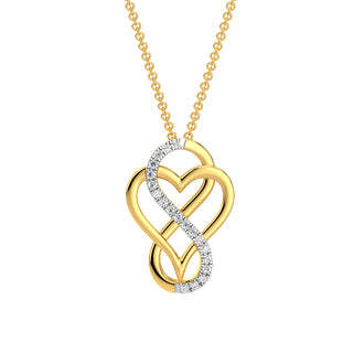 Heart Infinity Diamond Chain Necklace-Yellow Gold