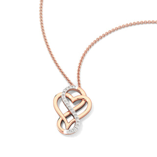 Heart Infinity Diamond Chain Necklace-Rose Gold