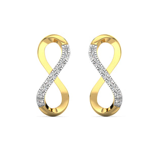 Sparkle Infinity Diamond Earrings-Yellow Gold