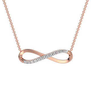 Sparkle Infinity Diamond Chain Necklace-Rose Gold