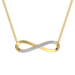 Sparkle Infinity Diamond Chain Necklace-Yellow Gold