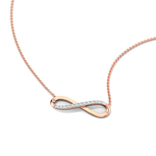 Sparkle Infinity Diamond Chain Necklace-Rose Gold