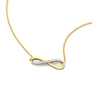 Sparkle Infinity Diamond Chain Necklace-Yellow Gold