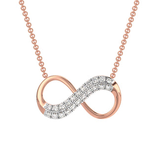 Infinity Glow Diamond Chain Necklace-Rose Gold