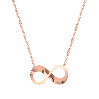 Infinity Glow Diamond Chain Necklace-Rose Gold