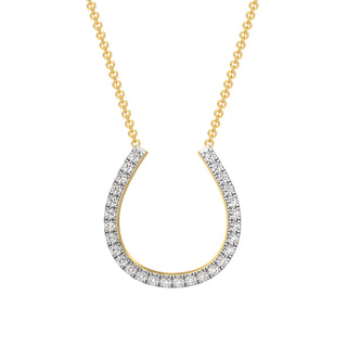 Horseshoe Diamond Chain Necklace-Yellow Gold