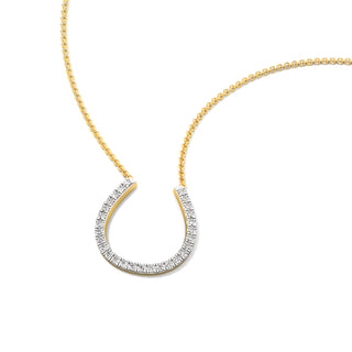 Horseshoe Diamond Chain Necklace-Yellow Gold