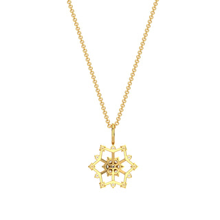 Snowflake Diamond Pendant-Yellow Gold