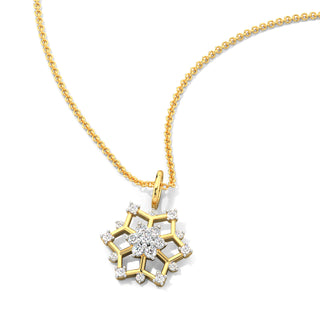 Snowflake Diamond Pendant-Yellow Gold