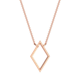 Geometric Diamond Chain Necklace-Rose Gold