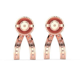 Wishbone Diamond Earrings-Rose Gold