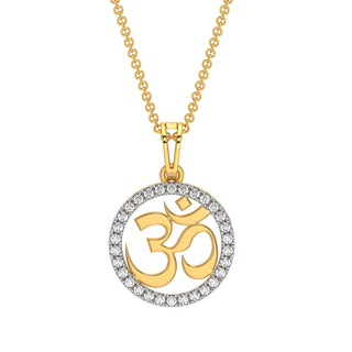 Om Diamond Pendant-Yellow Gold