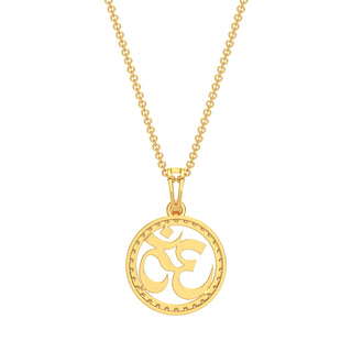 Om Diamond Pendant-Yellow Gold