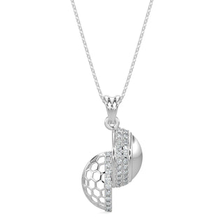 Hexa Halo Pendant-White Gold