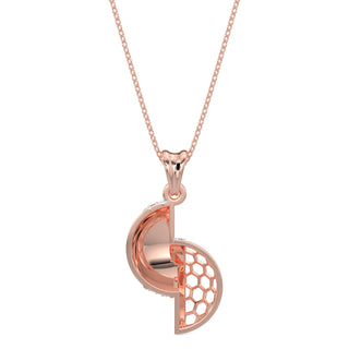 Hexa Halo Pendant-Rose Gold