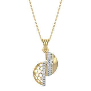 Hexa Halo Pendant-Yellow Gold