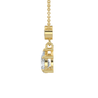 Pear Drop Solitaire Chain Necklace-Yellow Gold